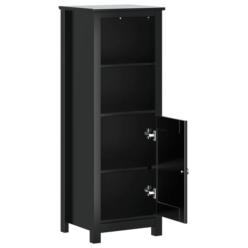 vidaXL BERG fekete tömör fenyőfa fürdőszobaszekrény 40 x 34 x 110 cm