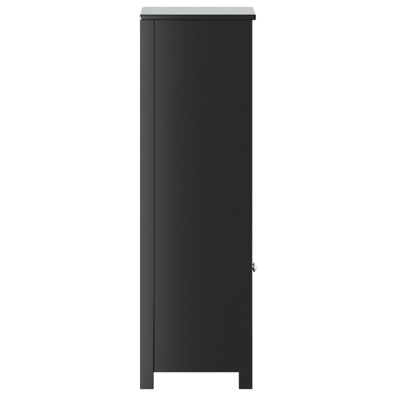vidaXL BERG fekete tömör fenyőfa fürdőszobaszekrény 40 x 34 x 110 cm