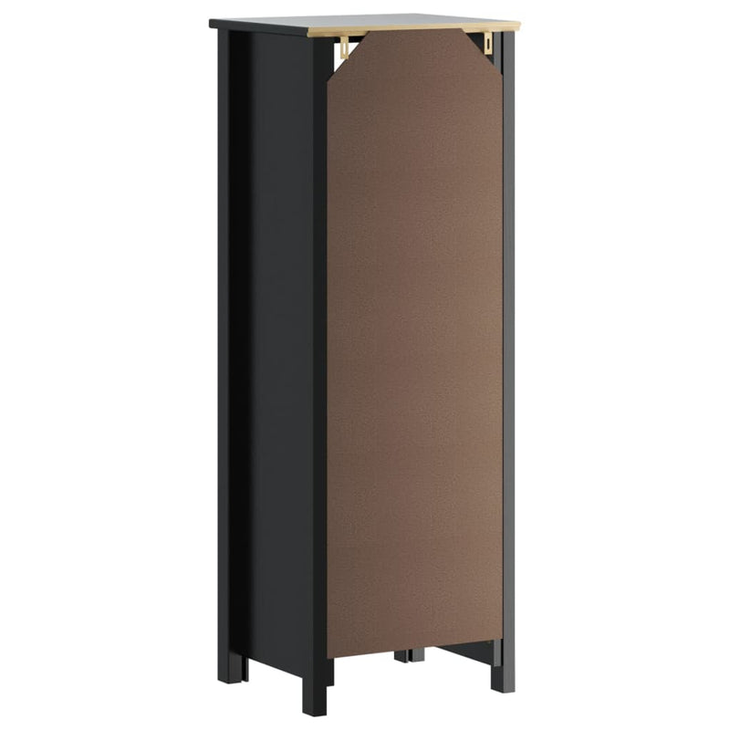 vidaXL BERG fekete tömör fenyőfa fürdőszobaszekrény 40 x 34 x 110 cm