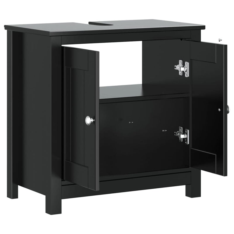 vidaXL BERG fekete tömör fenyőfa fürdőszobaszekrény 60x34x59 cm