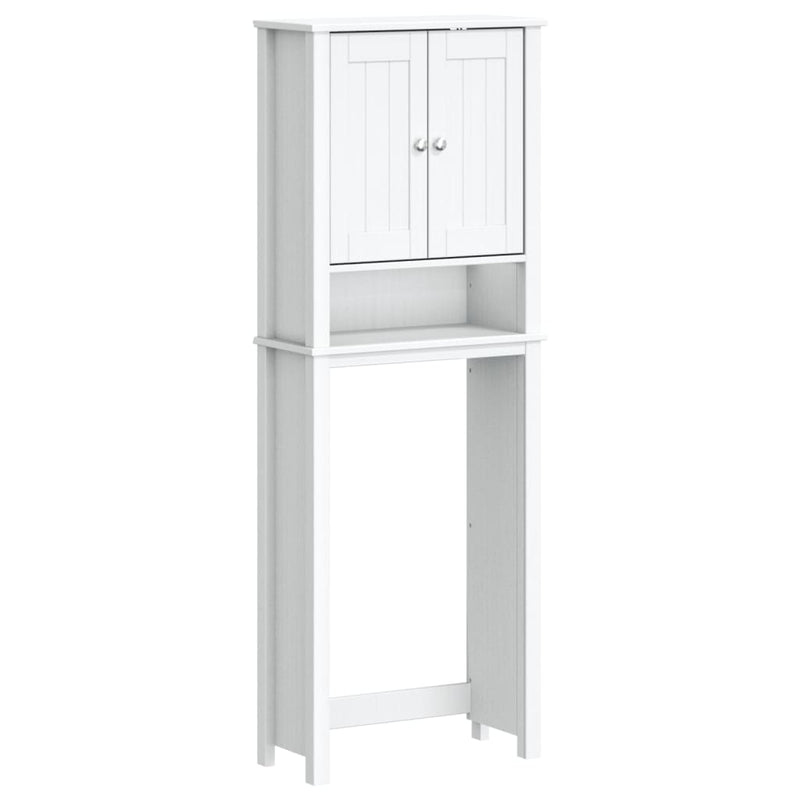vidaXL BERG fehér tömör fa WC feletti tároló 60 x 27 x 164,5 cm