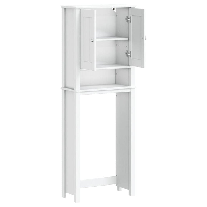 vidaXL BERG fehér tömör fa WC feletti tároló 60 x 27 x 164,5 cm