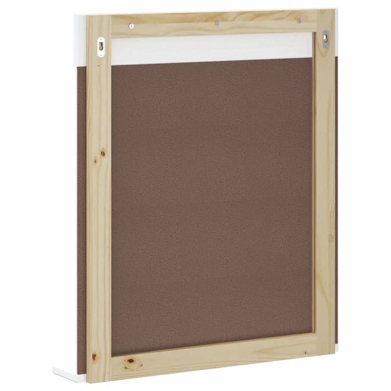 vidaXL BERG fehér tömör fa fürdőszobatükör polccal 60 x 12 x 70 cm