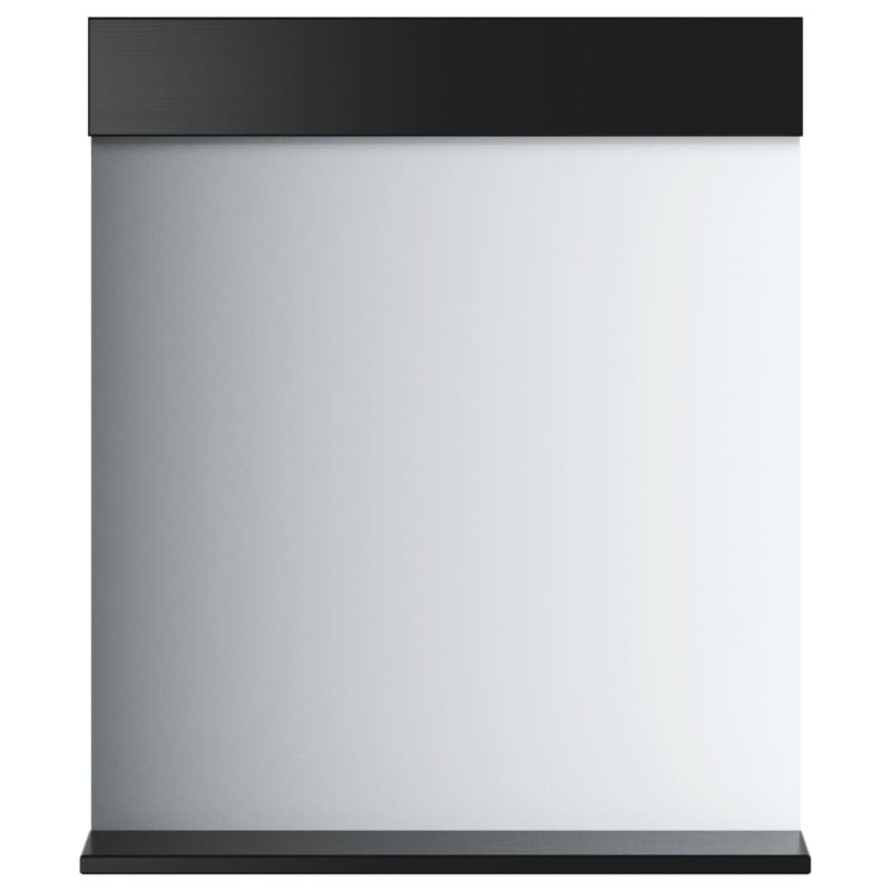 vidaXL BERG fekete tömör fa fürdőszobatükör polccal 60 x 12 x 70 cm