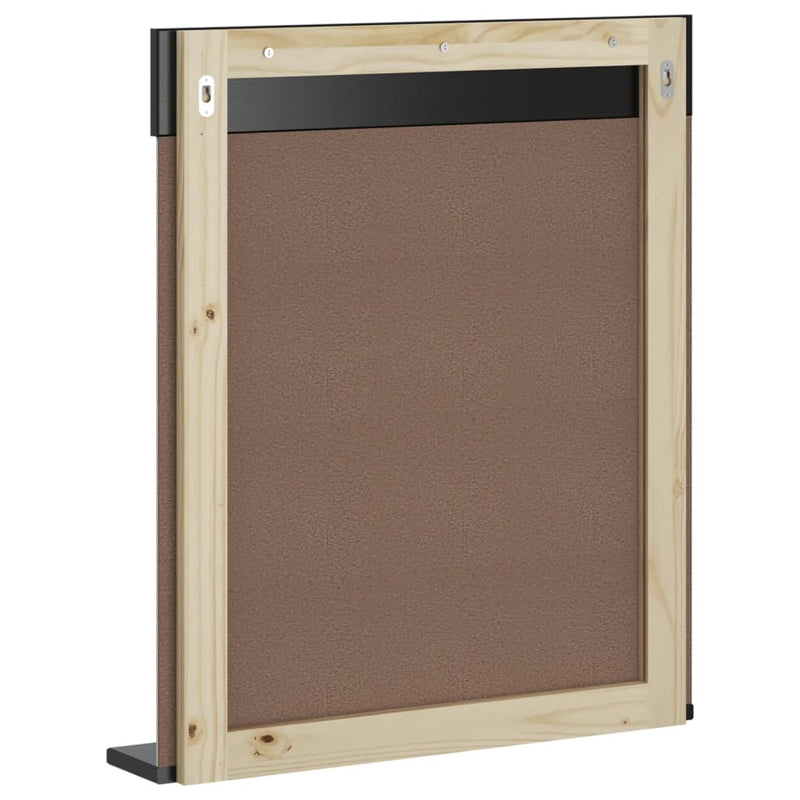 vidaXL BERG fekete tömör fa fürdőszobatükör polccal 60 x 12 x 70 cm
