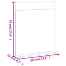 vidaXL BERG fekete tömör fa fürdőszobatükör polccal 60 x 12 x 70 cm