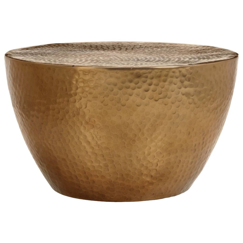 vidaXL sárgaréz kalapált alumínium dohányzóasztal Ø 50 x 30 cm