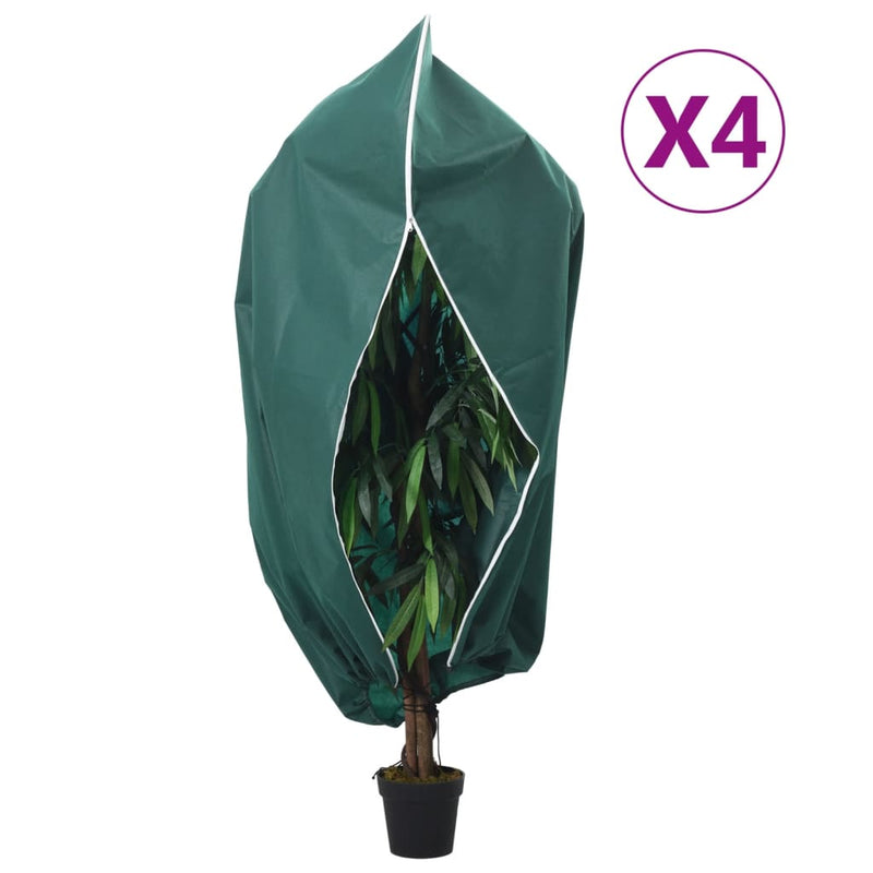 vidaXL 4 db növényvédő huzat cipzárral 70 g/m² 1x1,55 m