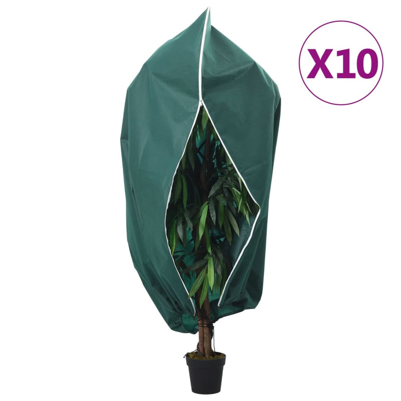 vidaXL 10 db növényvédő huzat cipzárral 70 g/m² 1,55x1,55 m