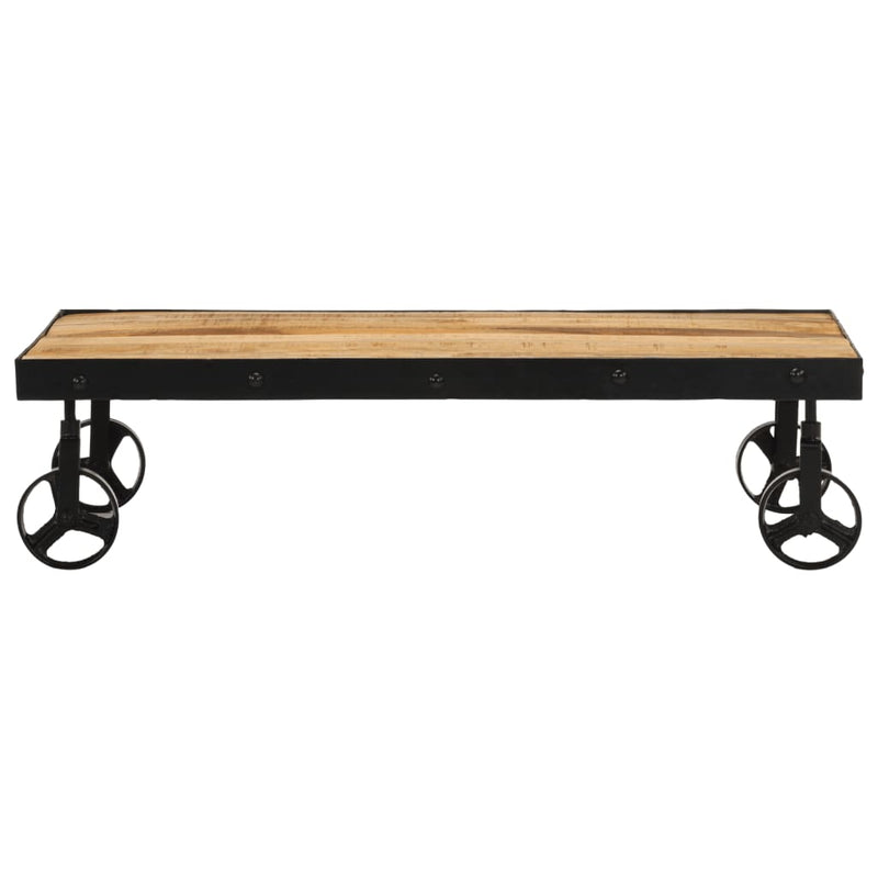 vidaXL tömör mangófa kerekes dohányzóasztal 100 x 55 x 26 cm