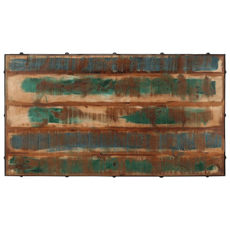 vidaXL tömör újrahasznosított fa kerekes dohányzóasztal 100x55x26 cm