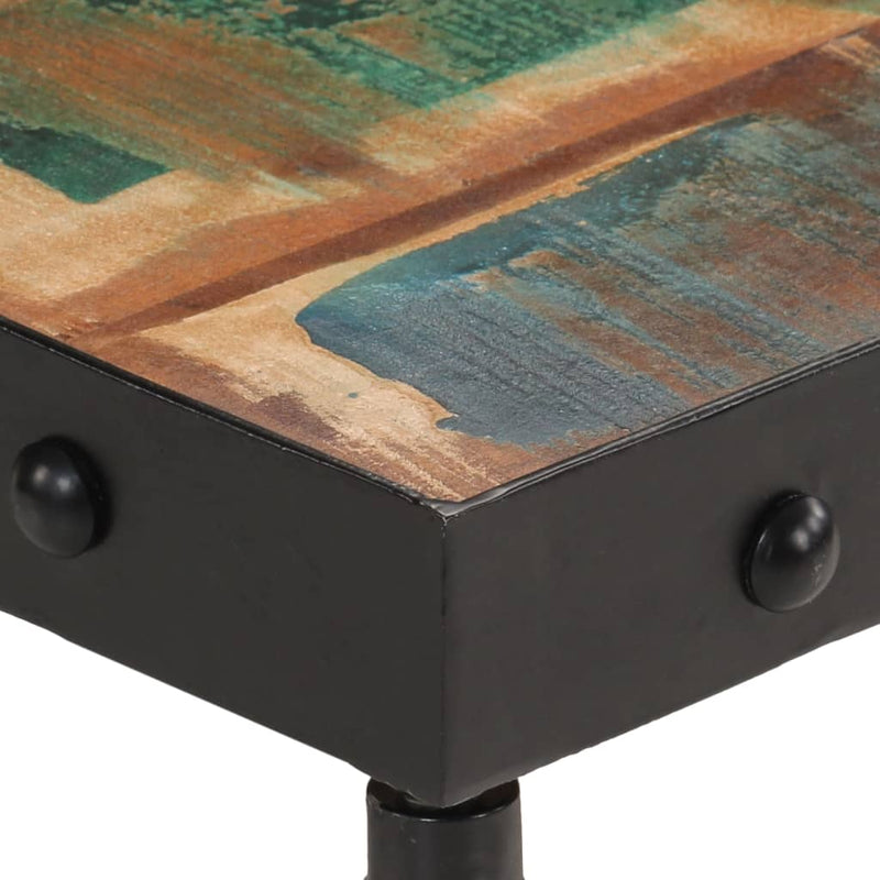 vidaXL tömör újrahasznosított fa kerekes dohányzóasztal 100x55x26 cm