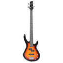 vidaXL barna-fekete elektromos basszusgitár kezdőknek tokkal 4/4 46"