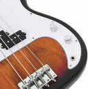 vidaXL barna és fehér elektromos basszusgitár kezdőknek tokkal 4/4 46"