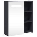vidaXL szürke tükrös fürdőszobaszekrény LED-del 45 x 13 x 52 cm