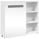 vidaXL fehér tükrös fürdőszobaszekrény LED-del 60 x 13 x 52 cm