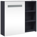 vidaXL szürke tükrös fürdőszobaszekrény LED-del 60 x 13 x 52 cm
