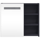 vidaXL szürke tükrös fürdőszobaszekrény LED-del 60 x 13 x 52 cm