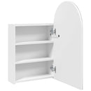 vidaXL fehér ívelt tükrös fürdőszobaszekrény LED-del 42 x 13 x 70 cm