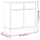 vidaXL FLAM tömör fenyőfa kisszekrény 80x40x80 cm