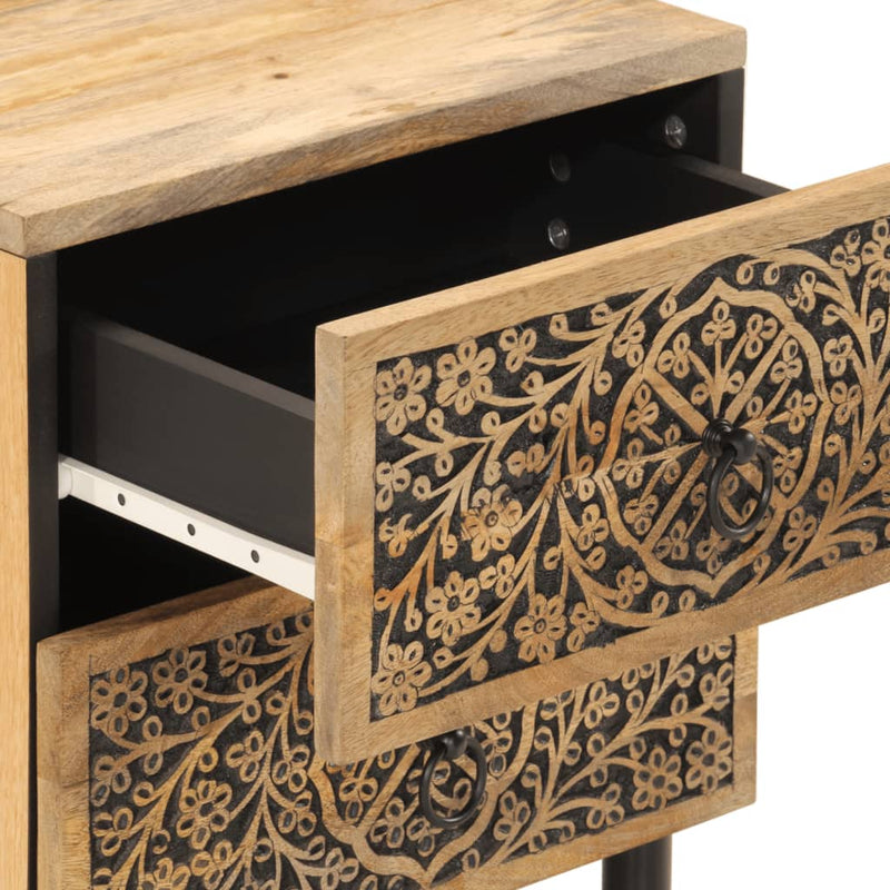 vidaXL 2 db tömör mangófa éjjeliszekrény 40 x 33 x 46 cm