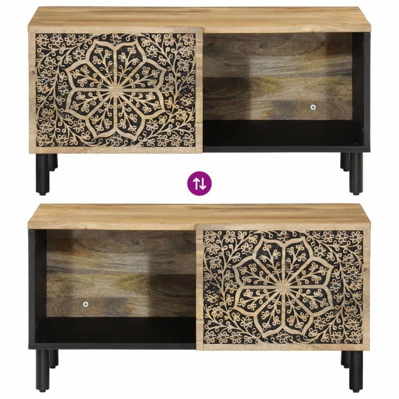 vidaXL tömör mangófa dohányzóasztal 80 x 50 x 40 cm