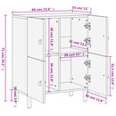 vidaXL tömör mangófa tálalószekrény 60 x 33 x 75 cm