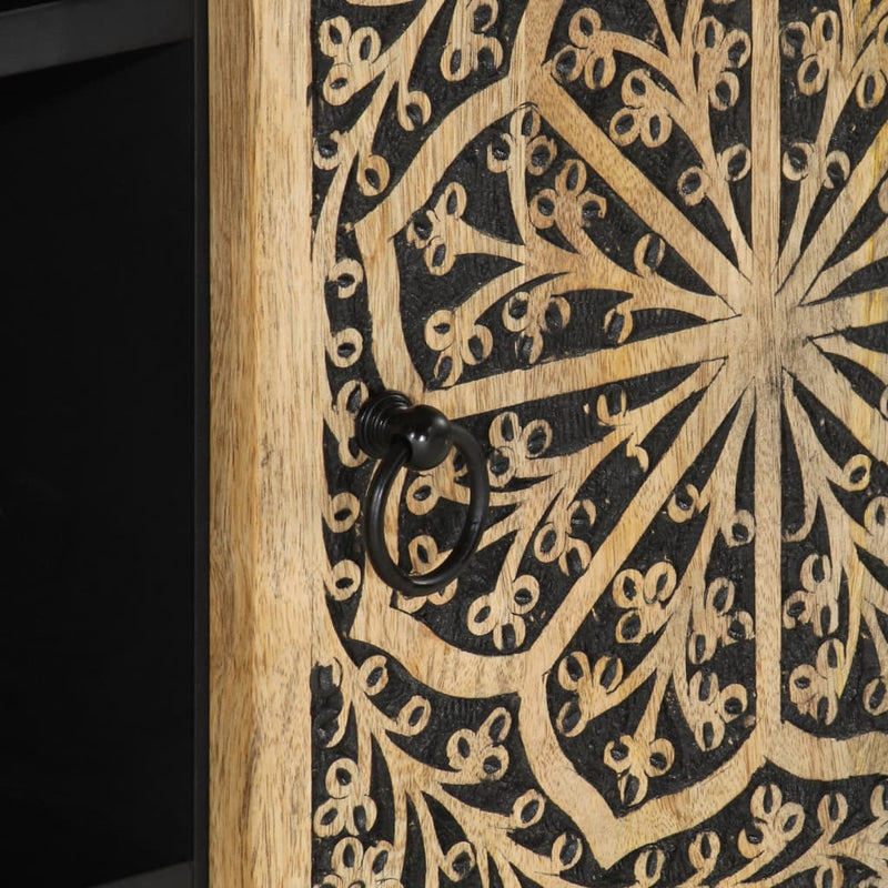 vidaXL tömör mangófa tálalószekrény 90 x 33 x 75 cm