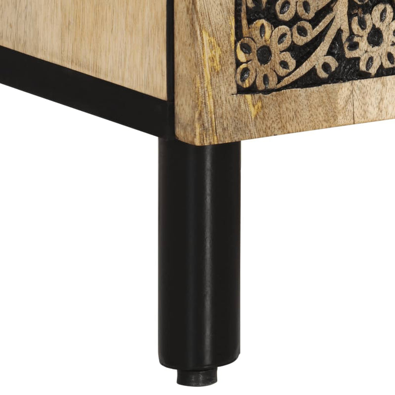 vidaXL tömör mangófa tálalószekrény 90 x 33 x 75 cm