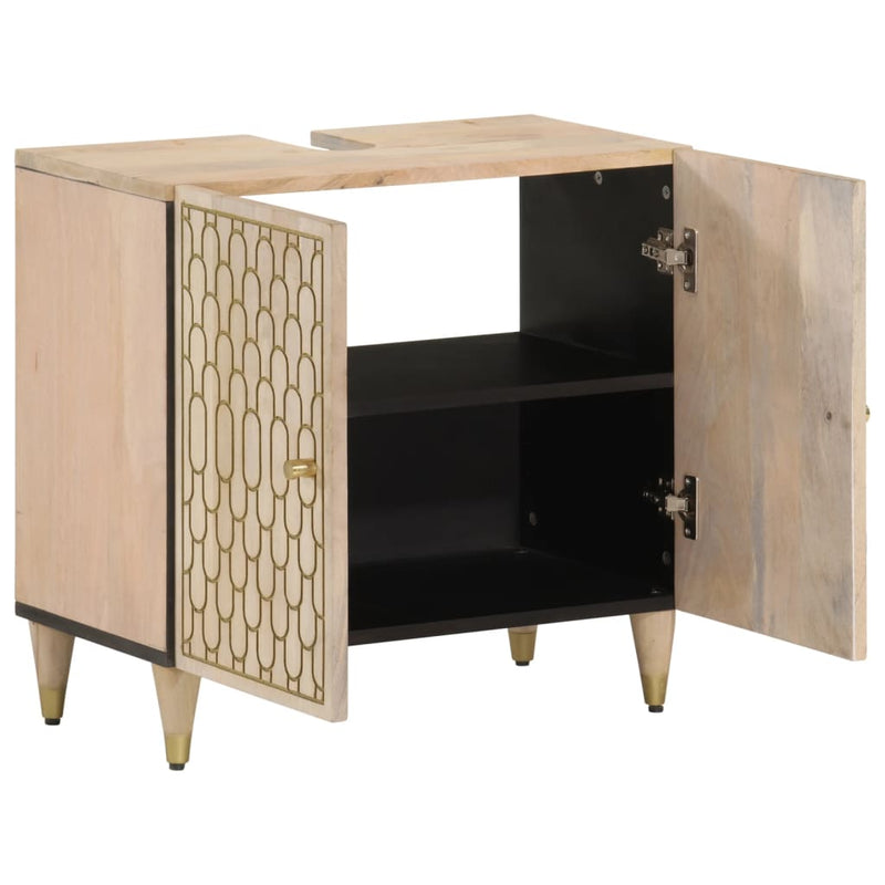 vidaXL tömör mangófa fürdőszobai mosdószekrény 62 x 33 x 58 cm