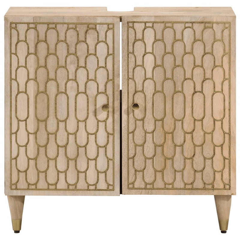 vidaXL tömör mangófa fürdőszobai mosdószekrény 62 x 33 x 58 cm