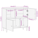 vidaXL tömör mangófa tálalószekrény 80 x 33 x 75 cm