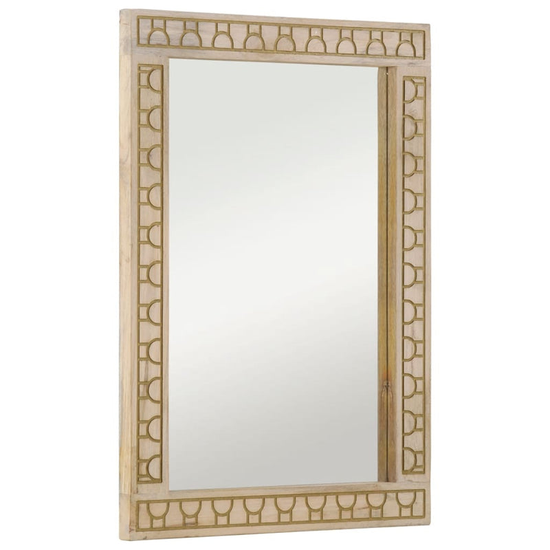vidaXL tömör mangófa és üveg fürdőszobatükör 50 x 70 x 2,5 cm