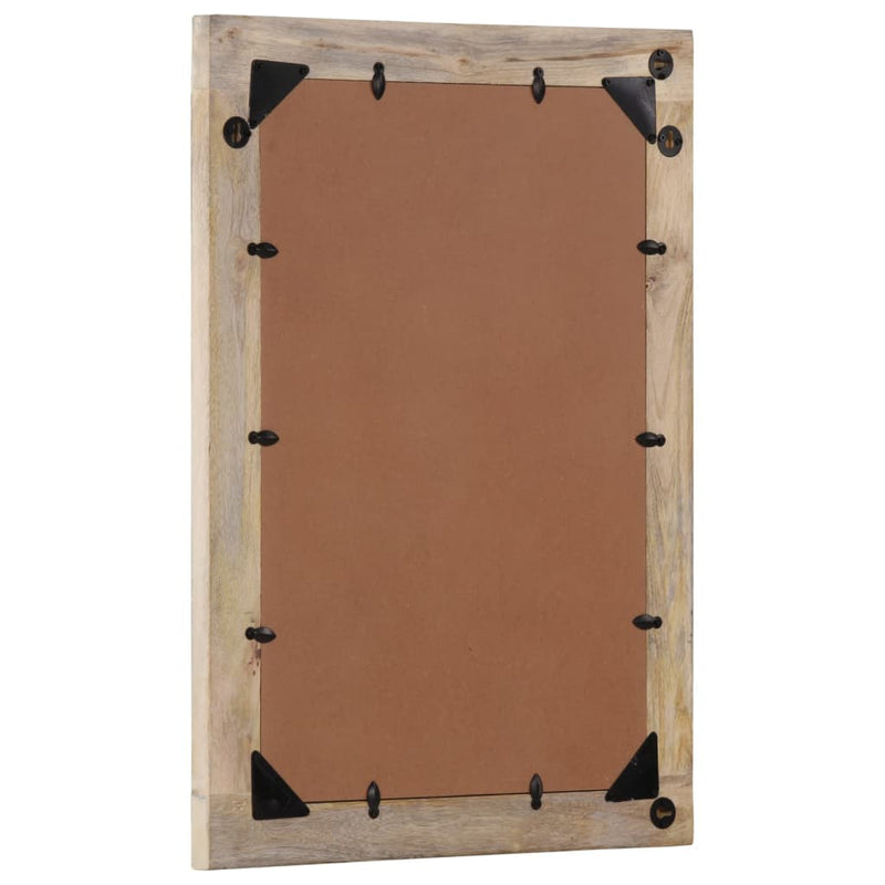 vidaXL tömör mangófa és üveg fürdőszobatükör 50 x 70 x 2,5 cm
