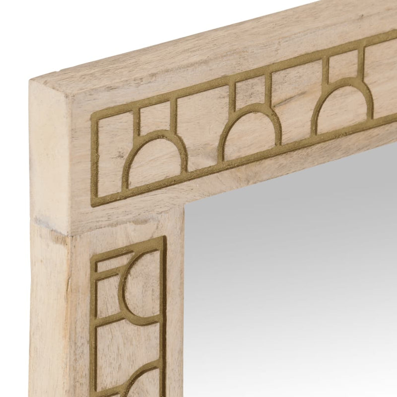 vidaXL tömör mangófa és üveg fürdőszobatükör 50 x 70 x 2,5 cm