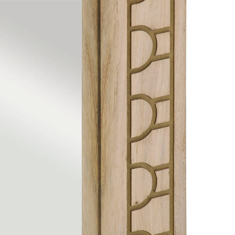 vidaXL tömör mangófa és üveg fürdőszobatükör 50 x 70 x 2,5 cm