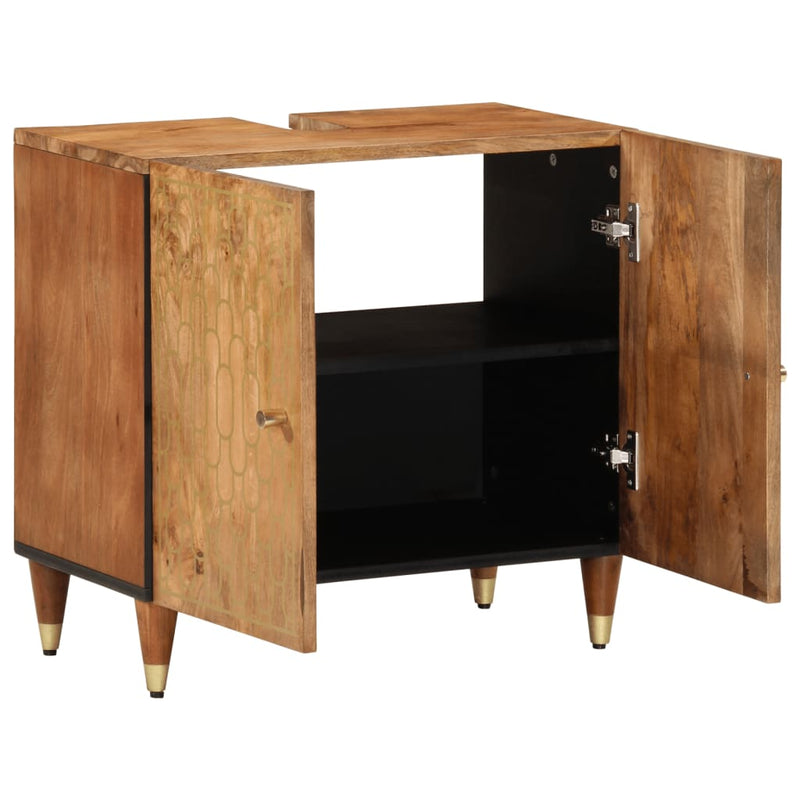 vidaXL tömör mangófa fürdőszobai mosdószekrény 62 x 33 x 58 cm