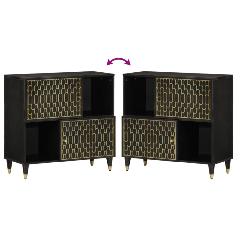 vidaXL tömör mangófa tálalószekrény 80 x 33 x 75 cm