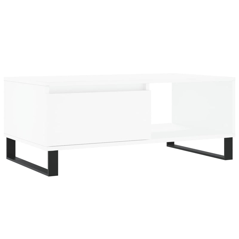 vidaXL fehér szerelt fa dohányzóasztal 90 x 50 x 36,5 cm