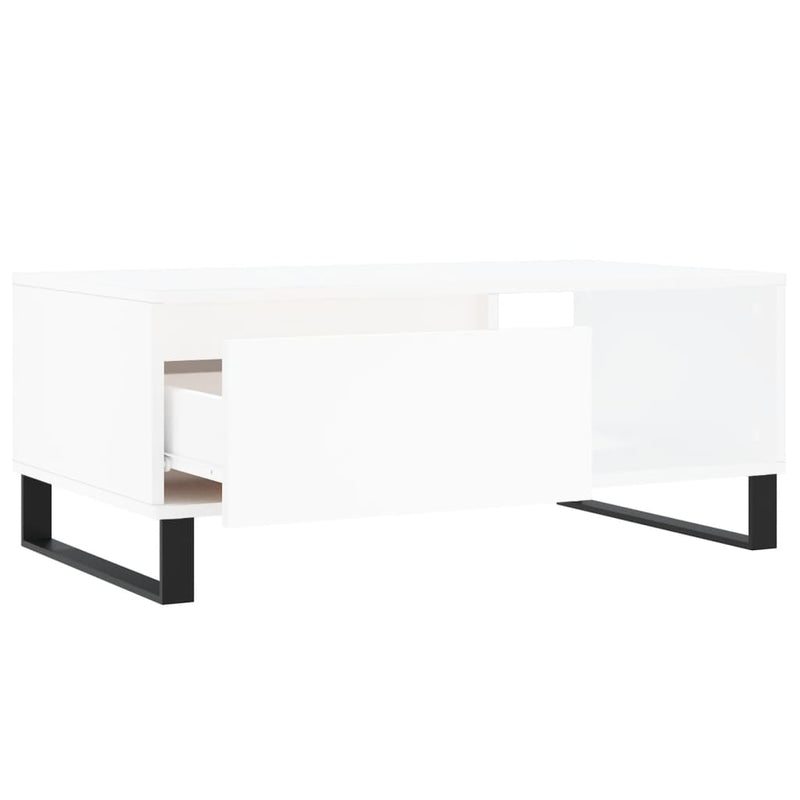 vidaXL fehér szerelt fa dohányzóasztal 90 x 50 x 36,5 cm