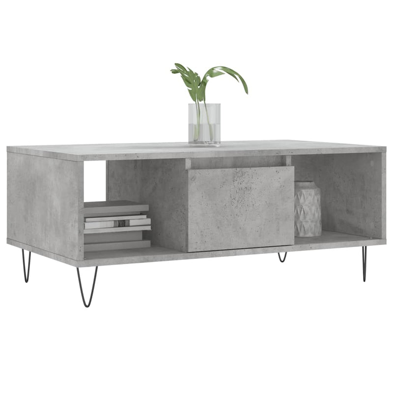 vidaXL betonszürke szerelt fa dohányzóasztal 90x50x36,5 cm