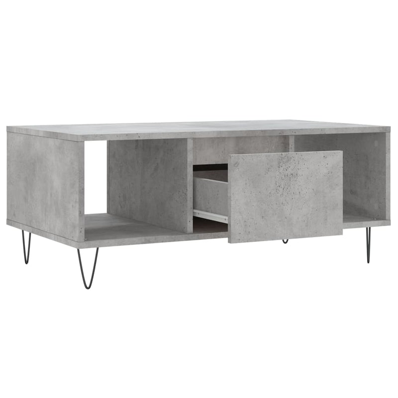 vidaXL betonszürke szerelt fa dohányzóasztal 90x50x36,5 cm