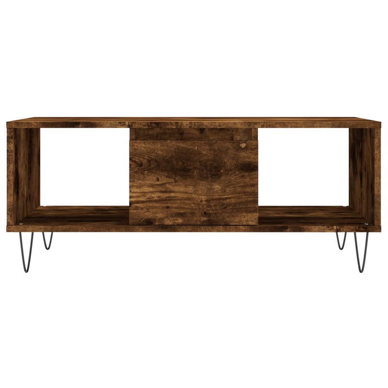 vidaXL füstös tölgy színű fatermék dohányzóasztal 90x50x36,5 cm