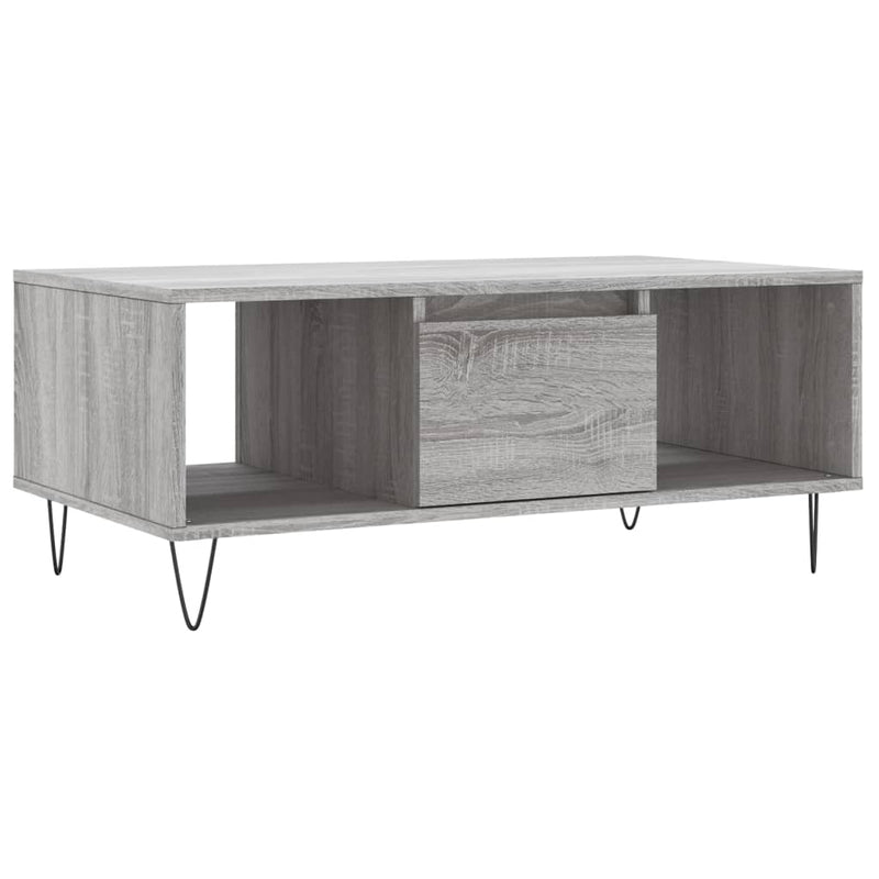 vidaXL szürke sonoma színű szerelt fa dohányzóasztal 90 x 50 x 36,5 cm