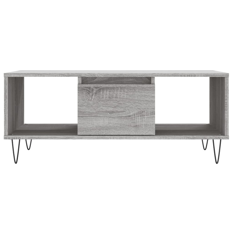 vidaXL szürke sonoma színű szerelt fa dohányzóasztal 90 x 50 x 36,5 cm