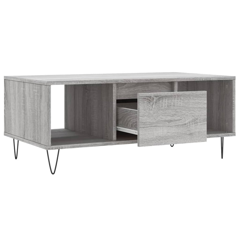vidaXL szürke sonoma színű szerelt fa dohányzóasztal 90 x 50 x 36,5 cm