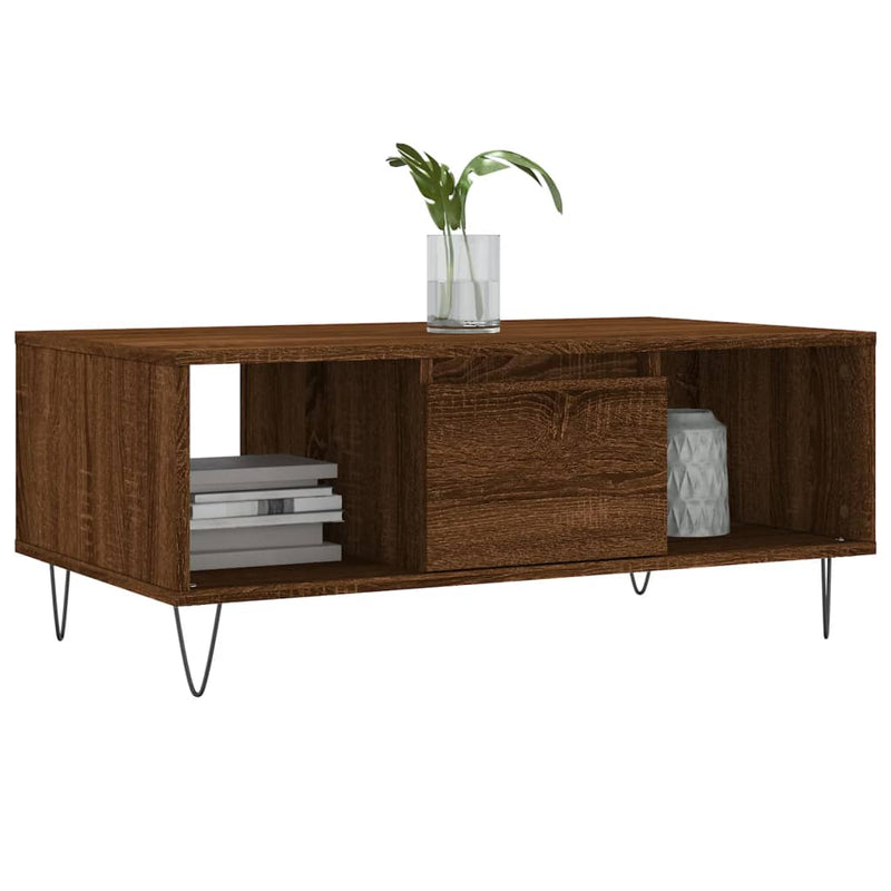 vidaXL barna tölgyszínű szerelt fa dohányzóasztal 90x50x36,5 cm