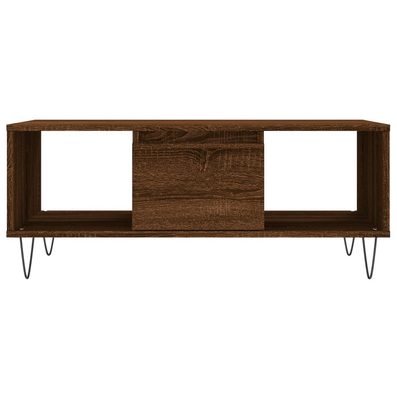 vidaXL barna tölgyszínű szerelt fa dohányzóasztal 90x50x36,5 cm