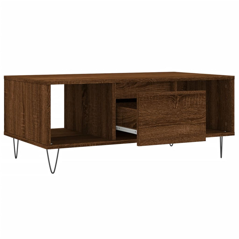 vidaXL barna tölgyszínű szerelt fa dohányzóasztal 90x50x36,5 cm