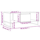 vidaXL fekete szerelt fa dohányzóasztal 90x50x36,5 cm